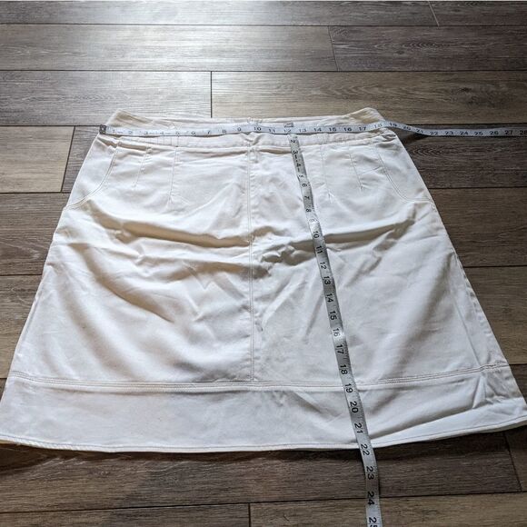 Elena Solano white cotton skirt with pockets size 14 - Picture 3 of 8